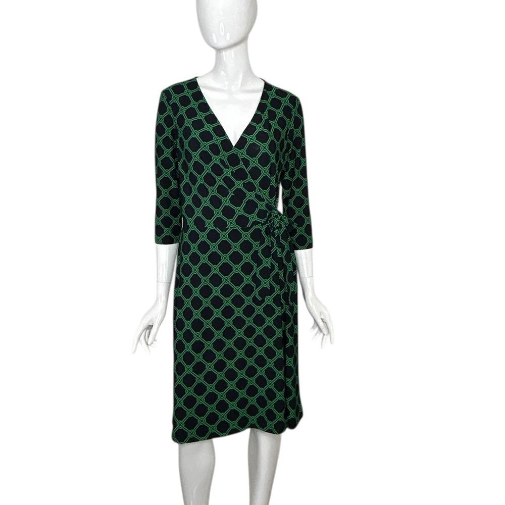 Lauren Ralph Lauren Dress Size 10 Black Green Design Faux Wrap Kentucky
Derby
